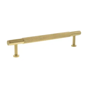 Click Here To Enlarge This Photo Of MHCK17160SB - Millhouse Brass Eiffel Knurled T-Bar Cabinet Pull Handle 160mm - Satin Brass