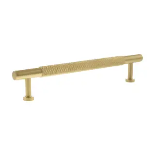 MHCK17160SB - Millhouse Brass Eiffel Knurled T-Bar Cabinet Pull Handle 160mm - Satin Brass