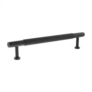 MHCK17160MB - Millhouse Brass Eiffel Knurled T-Bar Cabinet Pull Handle 160mm - Matt Black