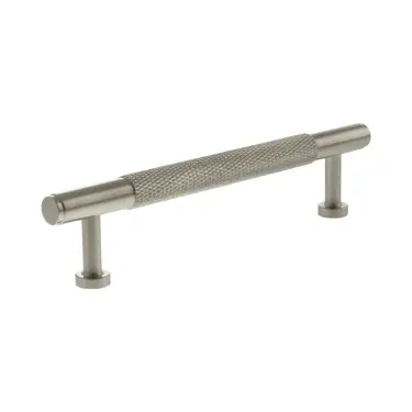 Click Here To Enlarge This Photo Of MHCK17128SN - Millhouse Brass Eiffel Knurled T-Bar Cabinet Pull Handle 128mm - Satin Nickel