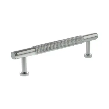 Click Here To Enlarge This Photo Of MHCK17128PC - Millhouse Brass Eiffel Knurled T-Bar Cabinet Pull Handle 128mm - Polished Chrome