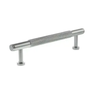 MHCK17128PC - Millhouse Brass Eiffel Knurled T-Bar Cabinet Pull Handle 128mm - Polished Chrome