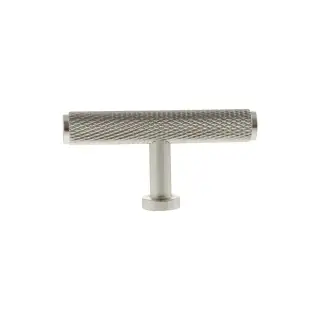 MHCK1675SN - Millhouse Brass Eiffel Knurled T-Bar Cabinet Knob Handle - Satin Nickel