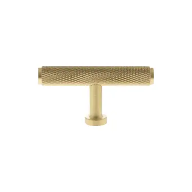 Click Here To Enlarge This Photo Of MHCK1675SB - Millhouse Brass Eiffel Knurled T-Bar Cabinet Knob Handle - Satin Brass