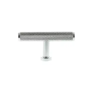 MHCK1675PC - Millhouse Brass Eiffel Knurled T-Bar Cabinet Knob Handle - Polished Chrome