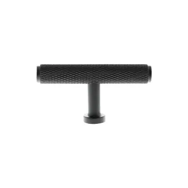 Click Here To Enlarge This Photo Of MHCK1675MB - Millhouse Brass Eiffel Knurled T-Bar Cabinet Knob Handle - Matt Black