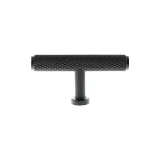 MHCK1675MB - Millhouse Brass Eiffel Knurled T-Bar Cabinet Knob Handle - Matt Black