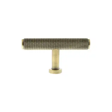 Click Here To Enlarge This Photo Of MHCK1675AB - Millhouse Brass Eiffel Knurled T-Bar Cabinet Knob Handle - Antique Brass
