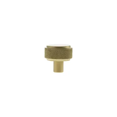 Click Here To Enlarge This Photo Of MHCK1532SB - Millhouse Brass Eiffel Knurled Round Cabinet Knob Handle - Satin Brass