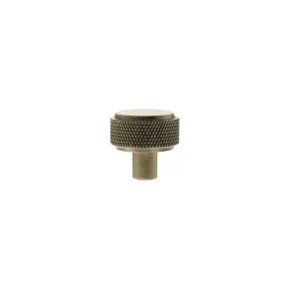 MHCK1532AB - Millhouse Brass Eiffel Knurled Round Cabinet Knob Handle - Antique Brass