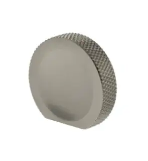 MHCK1338SN - Millhouse Brass Eiffel Knurled Finger Pull Cabinet Knob Handle - Satin Nickel