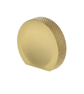 MHCK1338SB - Millhouse Brass Eiffel Knurled Finger Pull Cabinet Knob Handle - Satin Brass