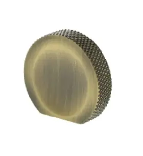 MHCK1338AB - Millhouse Brass Eiffel Knurled Finger Pull Cabinet Knob Handle - Antique Brass