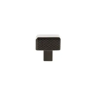 MHCK1230UDB - Millhouse Brass Eiffel Knurled Square Cabinet Knob Handle - Urban Dark Bronze