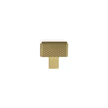Click Here To Enlarge This Photo Of MHCK1230SB - Millhouse Brass Eiffel Knurled Square Cabinet Knob Handle - Satin Brass