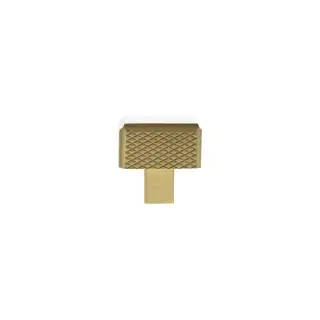 MHCK1230SB - Millhouse Brass Eiffel Knurled Square Cabinet Knob Handle - Satin Brass
