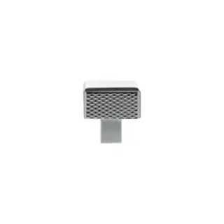 MHCK1230PC - Millhouse Brass Eiffel Knurled Square Cabinet Knob Handle - Polished Chrome