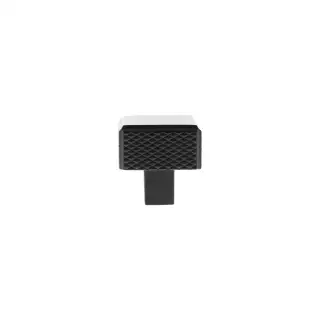 MHCK1230MB - Millhouse Brass Eiffel Knurled Square Cabinet Knob Handle - Matt Black