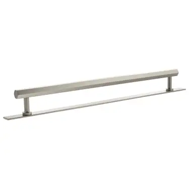 Click Here To Enlarge This Photo Of MHCHB17320SN - Millhouse Brass Pennington Hexagonal T-Bar Cabinet Pull Handle on Backplate 320mm - Satin Nickel