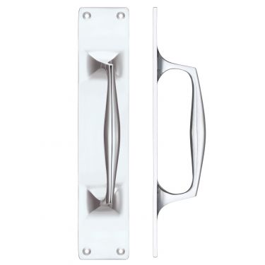 Click Here To Enlarge This Photo Of FB112ACP - Zoo Hardware Fulton & Bray Cast Brass Pull Handle with Backplate - 300 x 60mm Polished Chrome