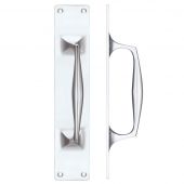 FB112ACP - Zoo Hardware Fulton & Bray Cast Brass Pull Handle with Backplate - 300 x 60mm Polished Chrome