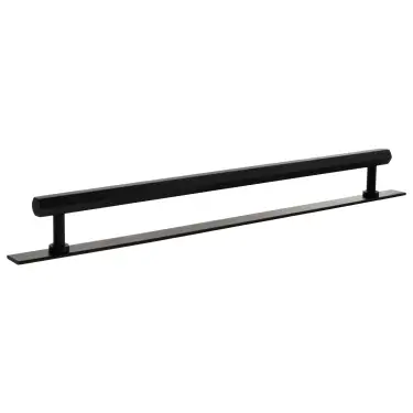 Click Here To Enlarge This Photo Of MHCHB17320MB - Millhouse Brass Pennington Hexagonal T-Bar Cabinet Pull Handle on Backplate 320mm - Matt Black