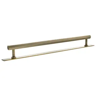 Click Here To Enlarge This Photo Of MHCHB17320AB - Millhouse Brass Pennington Hexagonal T-Bar Cabinet Pull Handle on Backplate 320mm - Antique Brass