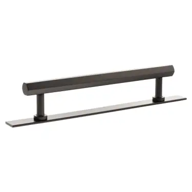 Click Here To Enlarge This Photo Of MHCHB17160UDB - Millhouse Brass Pennington Hexagonal T-Bar Cabinet Pull Handle on Backplate 160mm - Urban Dark Bronze