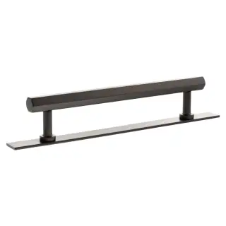 MHCHB17160UDB - Millhouse Brass Pennington Hexagonal T-Bar Cabinet Pull Handle on Backplate 160mm - Urban Dark Bronze