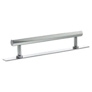 MHCHB17160PC - Millhouse Brass Pennington Hexagonal T-Bar Cabinet Pull Handle on Backplate 160mm - Polished Chrome
