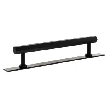 Click Here To Enlarge This Photo Of MHCHB17160MB - Millhouse Brass Pennington Hexagonal T-Bar Cabinet Pull Handle on Backplate 160mm - Matt Black