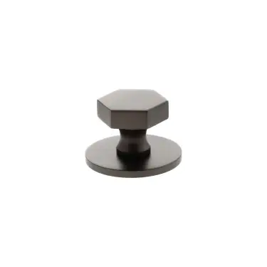 Click Here To Enlarge This Photo Of MHCHB1532UDB - Millhouse Brass Pennington Hexagonal Cabinet Knob Handle on Backplate - Urban Dark Bronze
