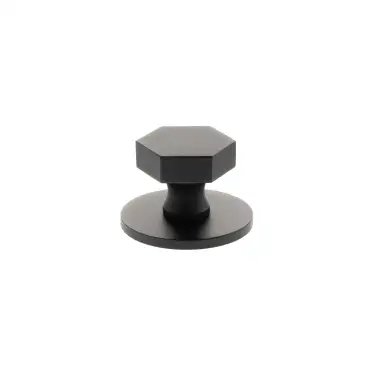 Click Here To Enlarge This Photo Of MHCHB1532MB - Millhouse Brass Pennington Hexagonal Cabinet Knob Handle on Backplate - Matt Black