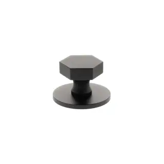 MHCHB1532MB - Millhouse Brass Pennington Hexagonal Cabinet Knob Handle on Backplate - Matt Black