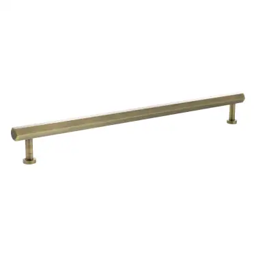 Click Here To Enlarge This Photo Of MHCH17320AB - Millhouse Brass Pennington Hexagonal T-Bar Cabinet Pull Handle 320mm - Antique Brass