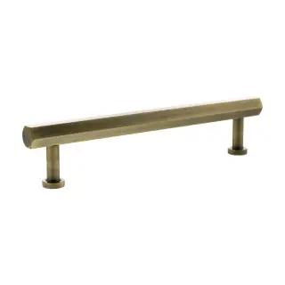 MHCH17160AB - Millhouse Brass Pennington Hexagonal T-Bar Cabinet Pull Handle 160mm - Antique Brass