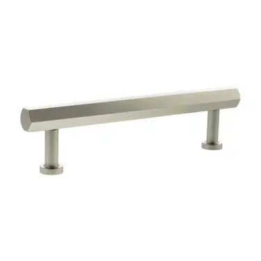 Click Here To Enlarge This Photo Of MHCH17128SN - Millhouse Brass Pennington Hexagonal T-Bar Cabinet Pull Handle 128mm - Satin Nickel