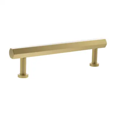 Click Here To Enlarge This Photo Of MHCH17128SB - Millhouse Brass Pennington Hexagonal T-Bar Cabinet Pull Handle 128mm - Satin Brass