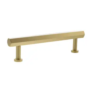 MHCH17128SB - Millhouse Brass Pennington Hexagonal T-Bar Cabinet Pull Handle 128mm - Satin Brass