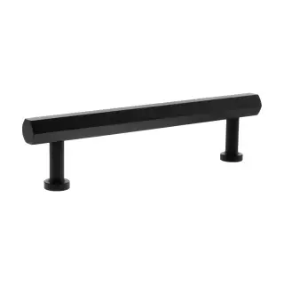 MHCH17128MB - Millhouse Brass Pennington Hexagonal T-Bar Cabinet Pull Handle 128mm - Matt Black