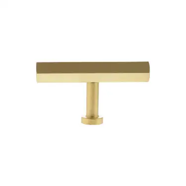 Click Here To Enlarge This Photo Of MHCH1675SB - Millhouse Brass Pennington Hexagonal T-Bar Cabinet Knob Handle - Satin Brass