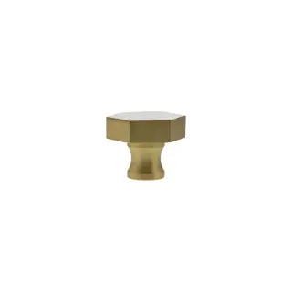 MHCH1532SB - Millhouse Brass Pennington Hexagonal Cabinet Knob Handle - Satin Brass