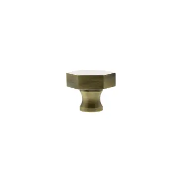 Click Here To Enlarge This Photo Of MHCH1532AB - Millhouse Brass Pennington Hexagonal Cabinet Knob Handle - Antique Brass