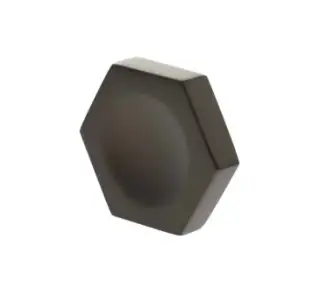 MHCH1338UDB - Millhouse Brass Pennington Hexagonal Finger Pull Cabinet Knob Handle - Urban Dark Bronze