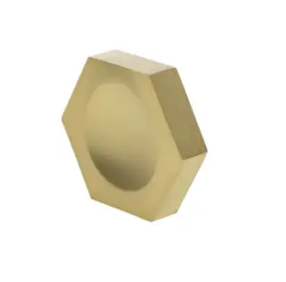 MHCH1338SB - Millhouse Brass Pennington Hexagonal Finger Pull Cabinet Knob Handle - Satin Brass