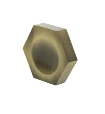 Click Here To Enlarge This Photo Of MHCH1338AB - Millhouse Brass Pennington Hexagonal Finger Pull Cabinet Knob Handle - Antique Brass