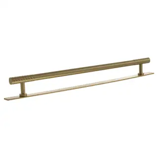 MHCDB17320SB - Millhouse Brass Chrysler Diamond T-Bar Cabinet Pull Handle on Backplate 320mm - Satin Brass