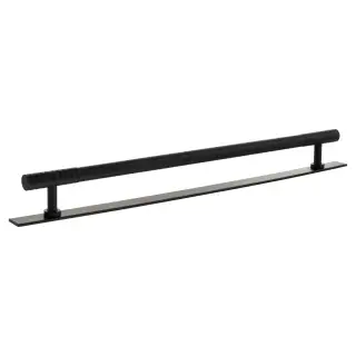 MHCDB17320MB - Millhouse Brass Chrysler Diamond T-Bar Cabinet Pull Handle on Backplate 320mm - Matt Black