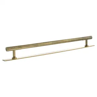 MHCDB17320AB - Millhouse Brass Chrysler Diamond T-Bar Cabinet Pull Handle on Backplate 320mm - Antique Brass
