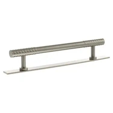 Click Here To Enlarge This Photo Of MHCDB17160SN - Millhouse Brass Chrysler Diamond T-Bar Cabinet Pull Handle on Backplate 160mm - Satin Nickel